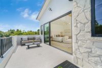 Newly installed cinder block wall defining an outdoor space in Las Vegas by Corestone